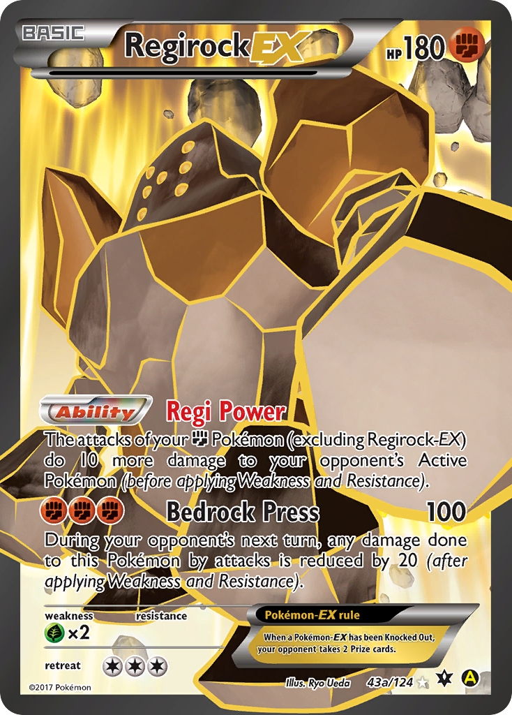 Regirock EX (43a/124) [Alternate Art Promos] | Good Games Modbury