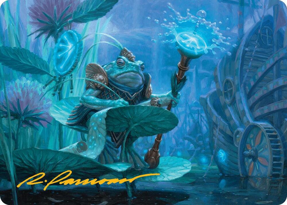 Dour Port Mage Art Card Gold Stamped Signature 5 (Art Series: Bloomburrow)  | Good Games Modbury
