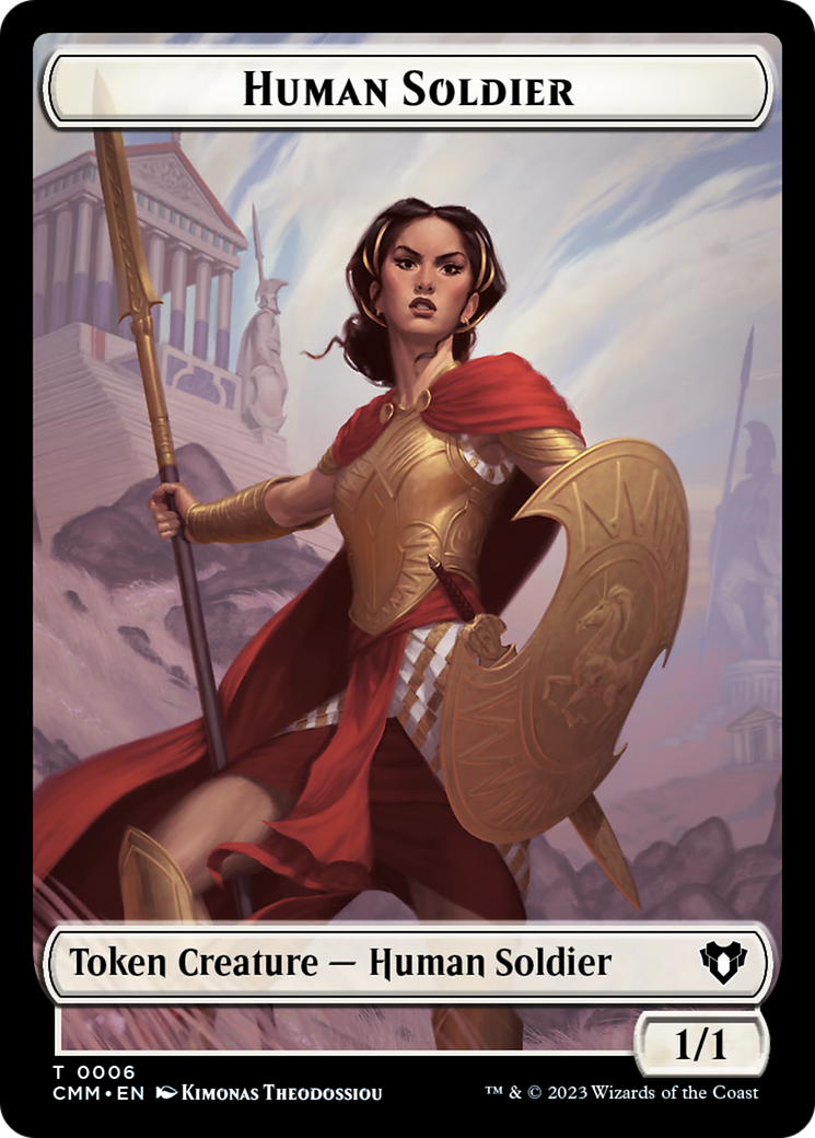 Human Soldier // Knight Double-Sided Token [Commander Masters Tokens] | Good Games Modbury
