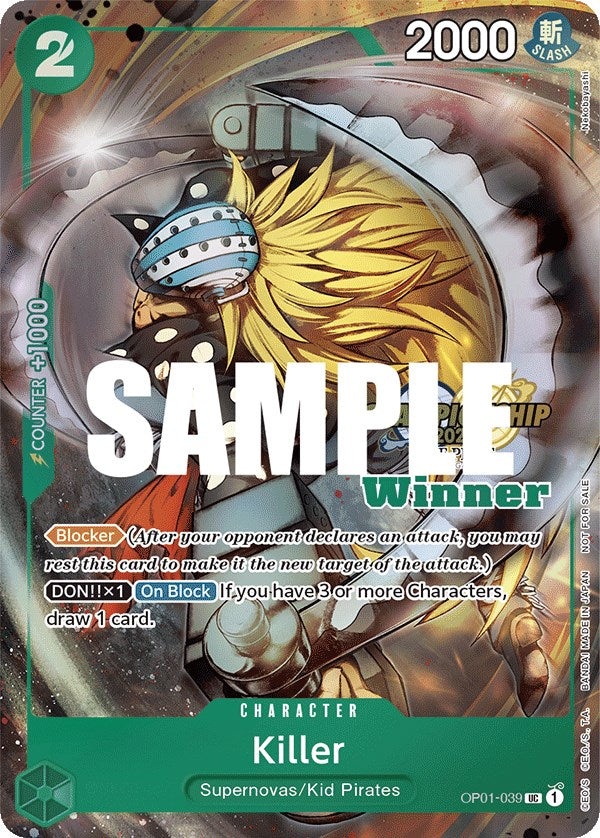 Killer (CS 2023 Top Players Pack) [Winner] [One Piece Promotion Cards] | Good Games Modbury
