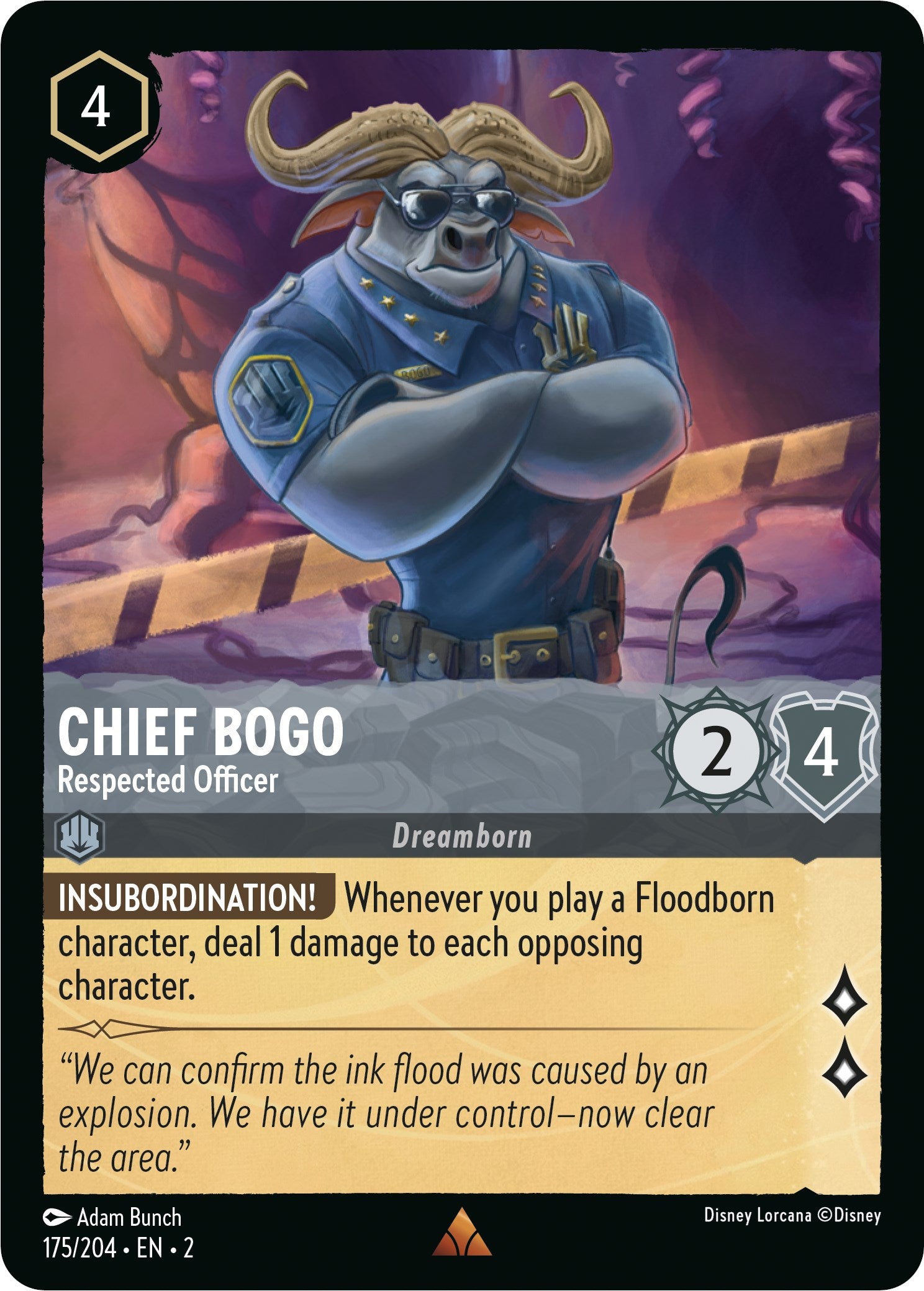 Chief Bogo - Respected Officer (175/204) [Rise of the Floodborn] | Good Games Modbury