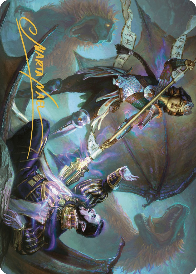 Huatli's Final Strike Art Card (Gold-Stamped Signature) [The Lost Caverns of Ixalan Art Series] | Good Games Modbury