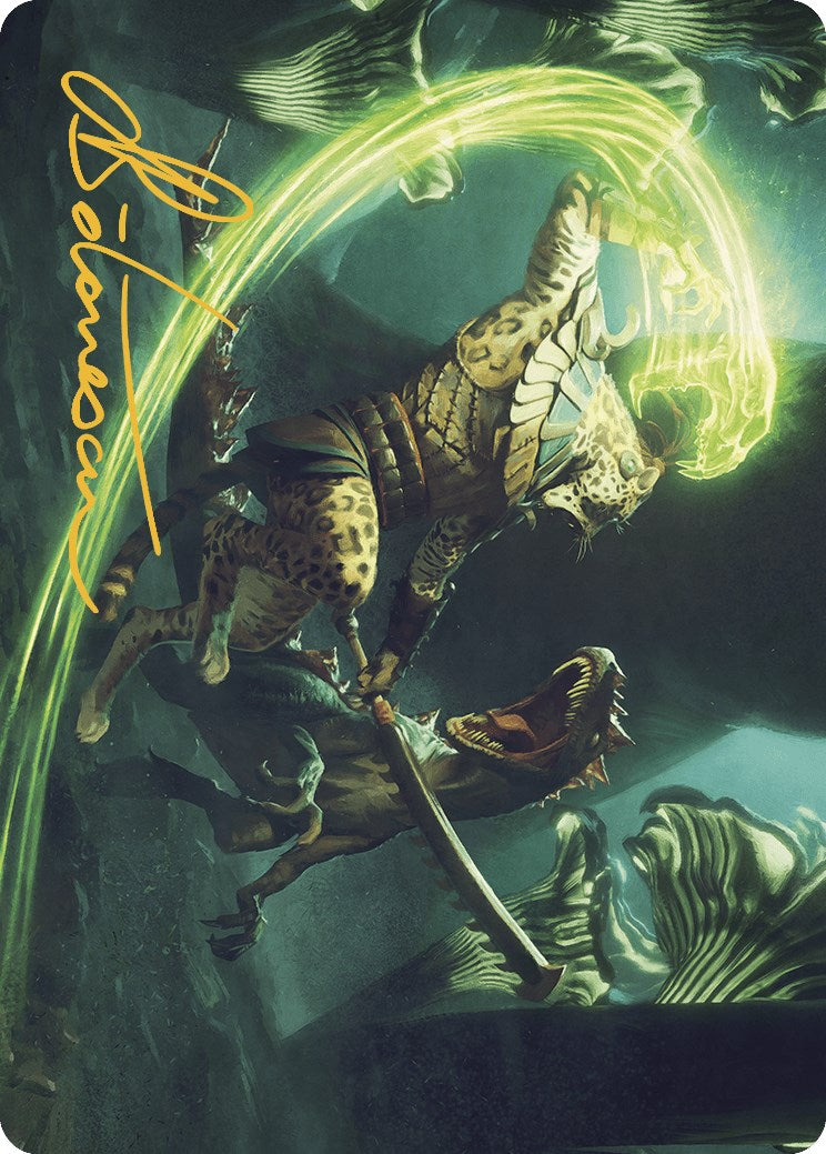 Contest of Claws Art Card (Gold-Stamped Signature) [The Lost Caverns of Ixalan Art Series] | Good Games Modbury