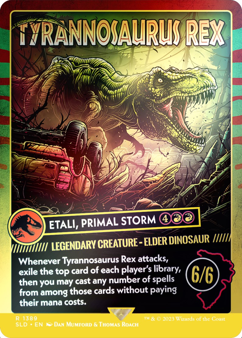 Tyrannosaurus Rex - Etali, Primal Storm (Rainbow Foil) [Secret Lair Drop Series] | Good Games Modbury