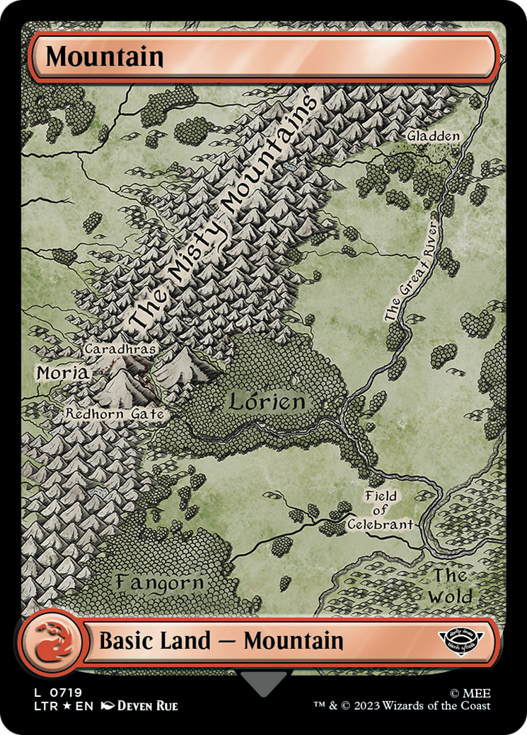 Mountain (719) (Surge Foil) [The Lord of the Rings: Tales of Middle-Earth] | Good Games Modbury