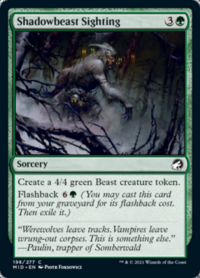 Shadowbeast Sighting [Innistrad: Midnight Hunt] | Good Games Modbury