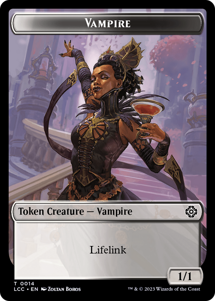 Vampire (0014) // Vampire Demon Double-Sided Token [The Lost Caverns of Ixalan Commander Tokens] | Good Games Modbury