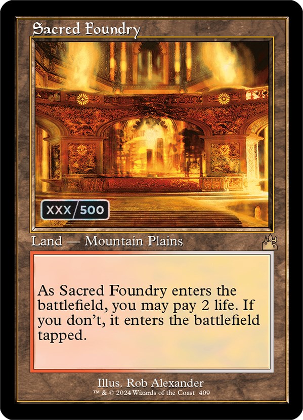 Sacred Foundry (Retro) (Serialized) [Ravnica Remastered] | Good Games Modbury