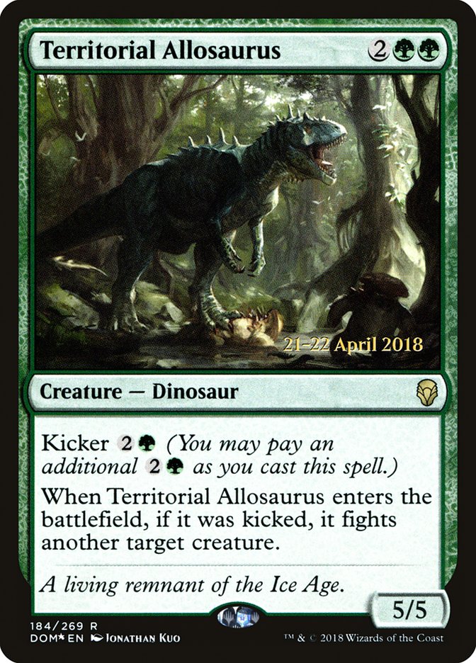 Territorial Allosaurus [Dominaria Prerelease Promos] | Good Games Modbury