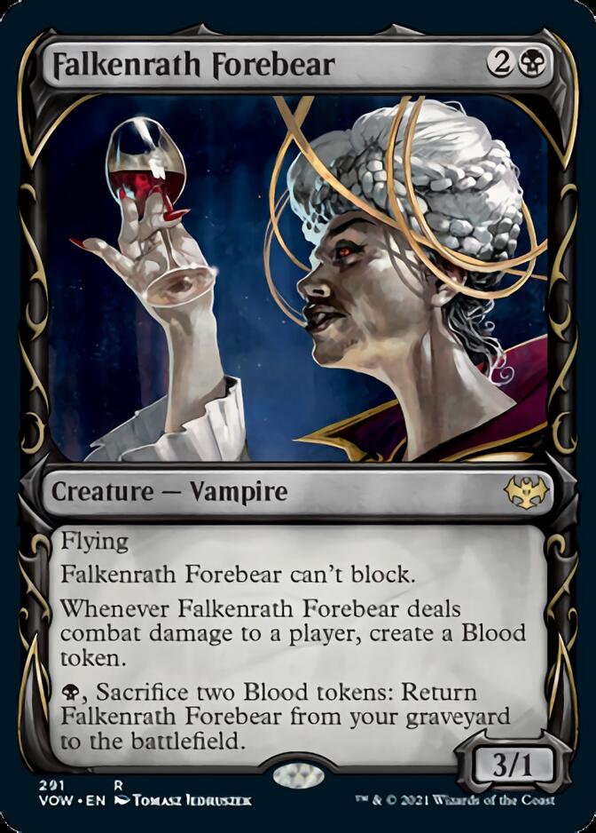 Falkenrath Forebear (Showcase Fang Frame) [Innistrad: Crimson Vow] | Good Games Modbury