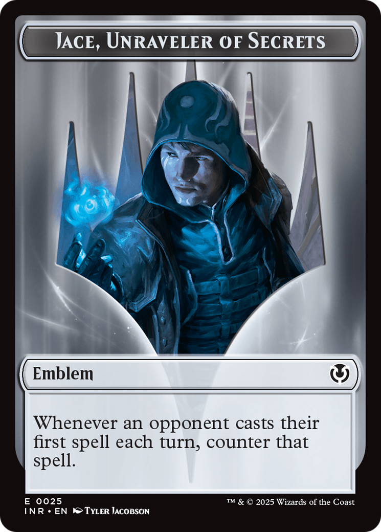 Human Wizard // Emblem - Jace, Unraveler of Secrets Double-Sided Token [Innistrad Remastered Tokens] | Good Games Modbury