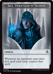 Human Wizard // Emblem - Jace, Unraveler of Secrets Double-Sided Token [Innistrad Remastered Tokens] | Good Games Modbury