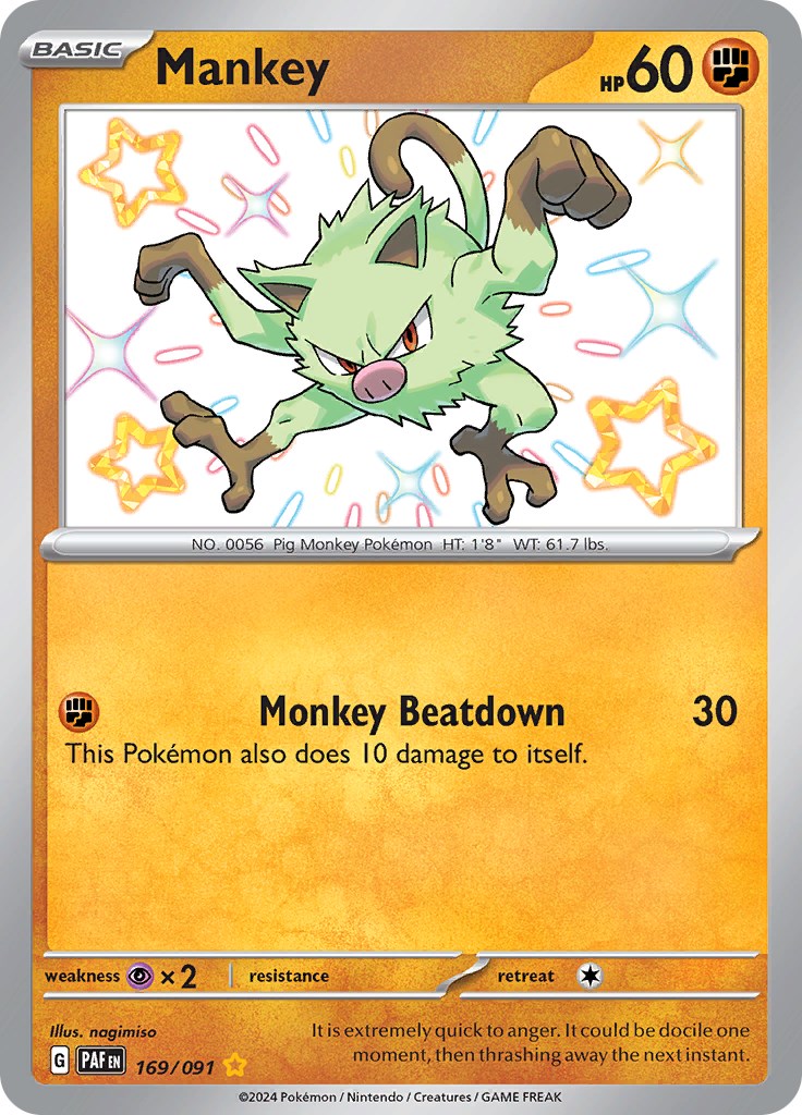 Mankey (169/091) [Scarlet & Violet: Paldean Fates] | Good Games Modbury