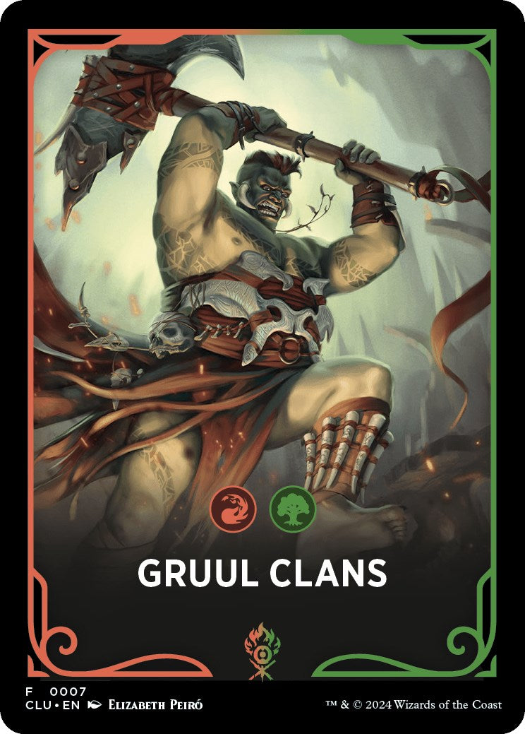 Gruul Clans Theme Card [Ravnica: Clue Edition Tokens] | Good Games Modbury