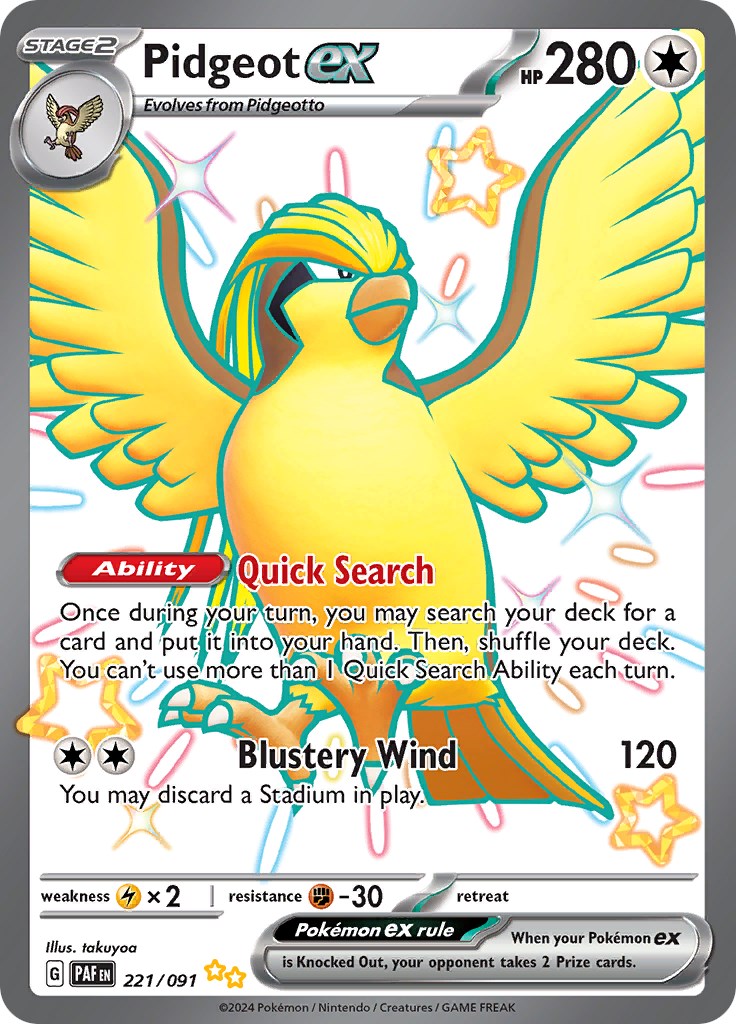 Pidgeot ex (221/091) [Scarlet & Violet: Paldean Fates] | Good Games Modbury