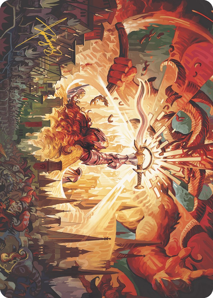 Warleader's Call Art Card (23/49) (Gold-Stamped Signature) [Murders at Karlov Manor Art Series] | Good Games Modbury