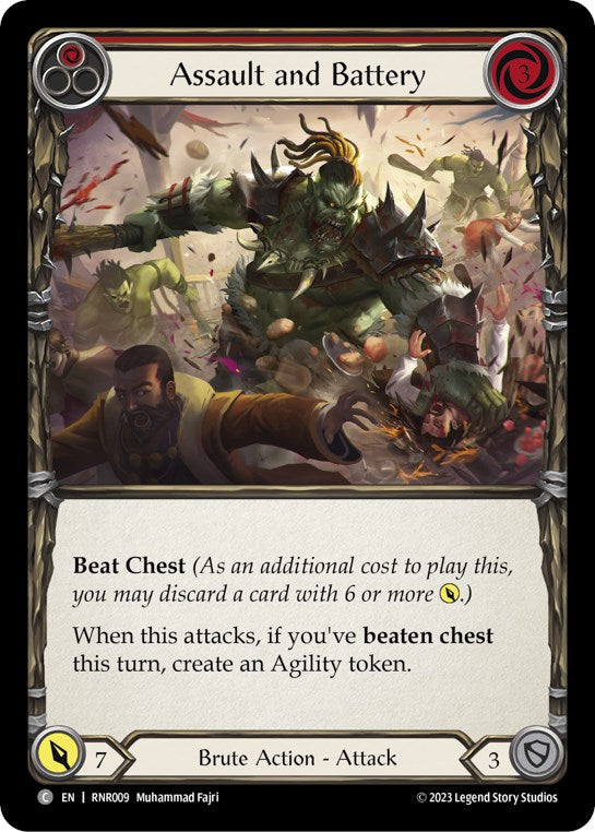 Assault and Battery (Red) [RNR009] (Rhinar Hero Deck) | Good Games Modbury