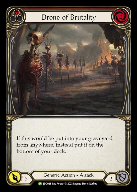Drone of Brutality (Red) [JDG023] (Promo)  Cold Foil | Good Games Modbury