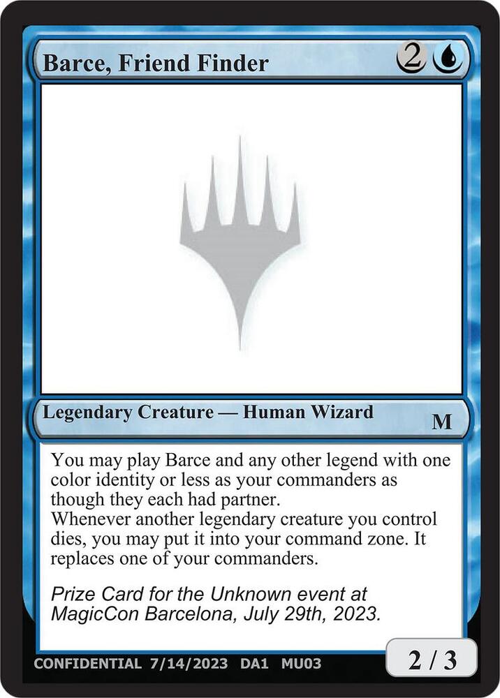 Barce Friend Finder MU03/477 (Un-Known Event Playtest Cards)  | Good Games Modbury