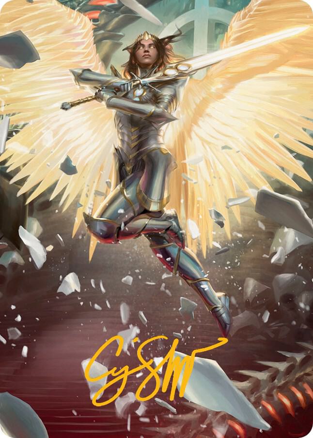 Archangel Elspeth Art Card Gold Stamped Signature 1 (Art Series: March of the Machine)  | Good Games Modbury