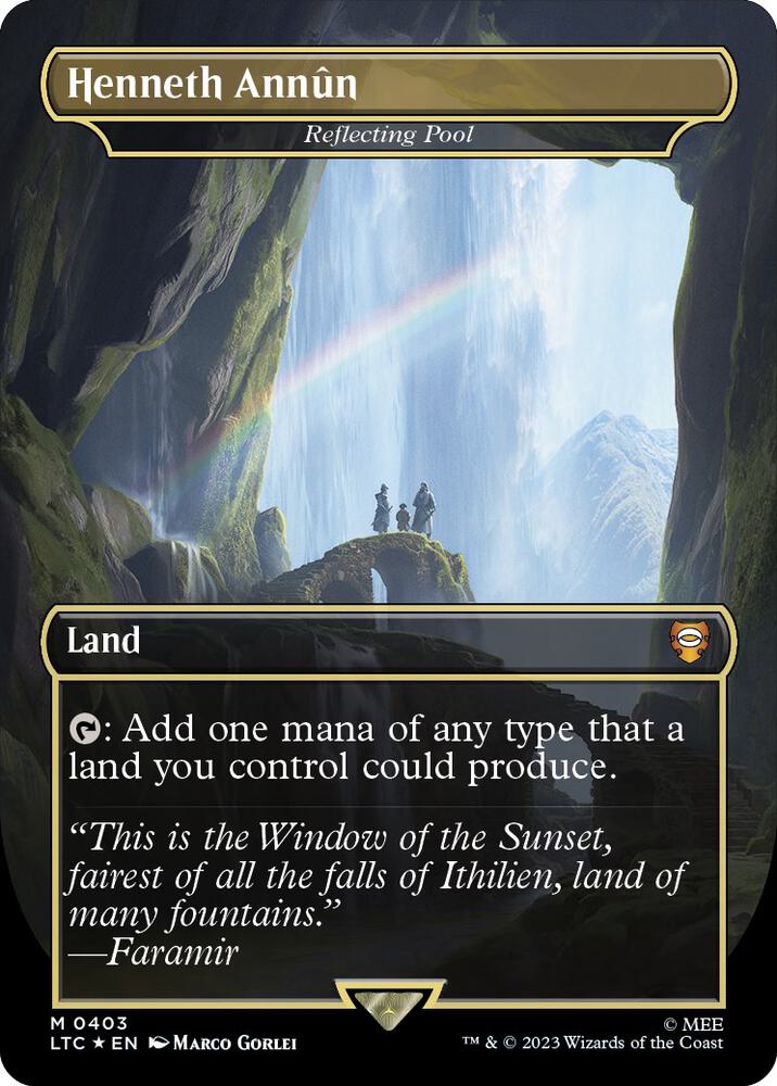 Henneth Annun Reflecting Pool Borderless Surge Foil 403 (Commander: The Lord of the Rings: Tales of Middle-earth)  - Borderless Surge Foil | Good Games Modbury