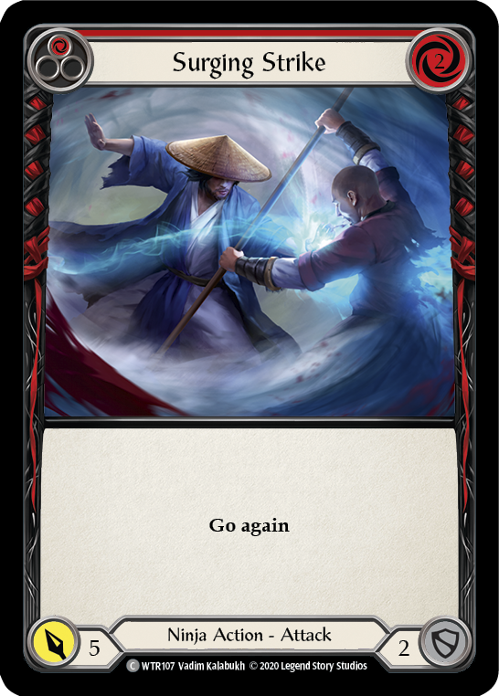 Surging Strike (Red) [U-WTR107] (Welcome to Rathe Unlimited)  Unlimited Rainbow Foil | Good Games Modbury