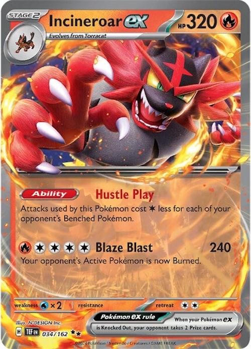 Incineroar ex (034/162) [Scarlet & Violet: Temporal Forces] | Good Games Modbury