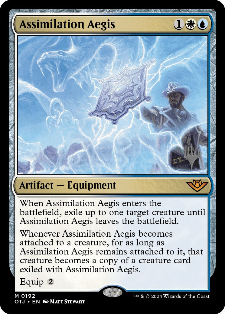 Assimilation Aegis (Promo Pack) [Outlaws of Thunder Junction Promos] | Good Games Modbury