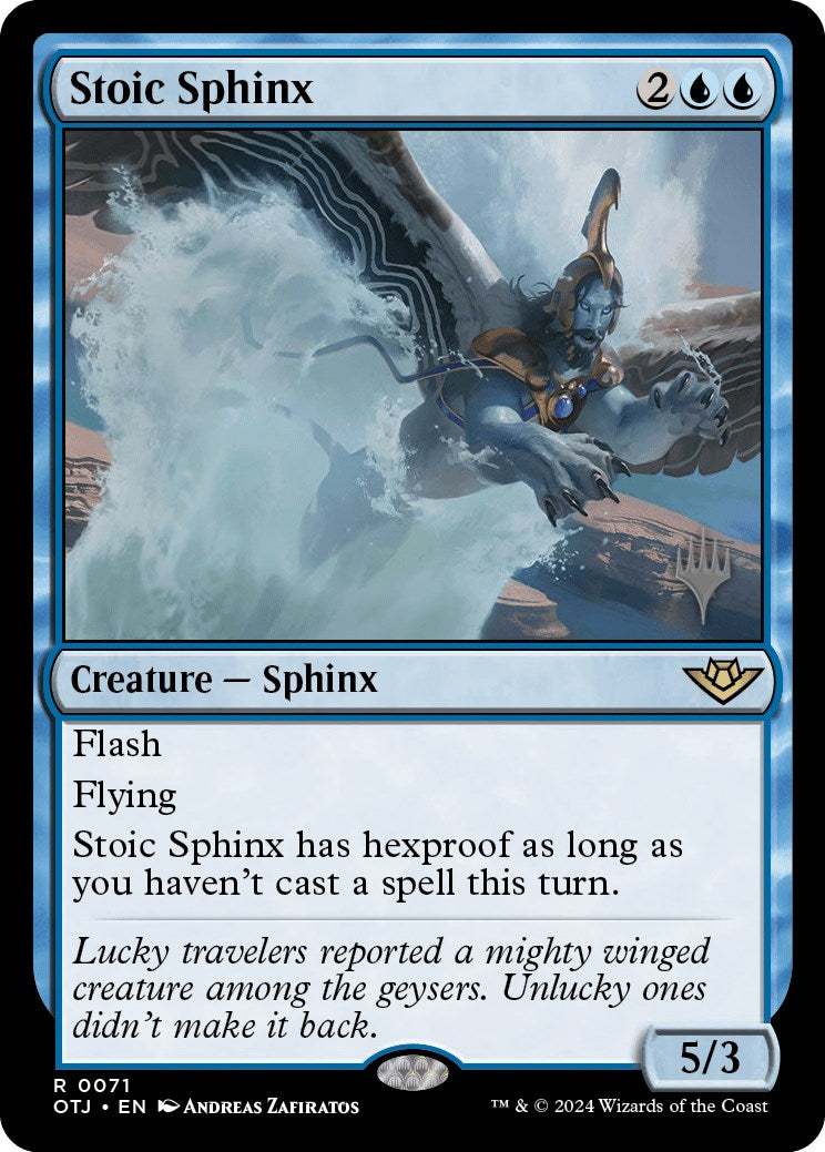 Stoic Sphinx (Promo Pack) [Outlaws of Thunder Junction Promos] | Good Games Modbury