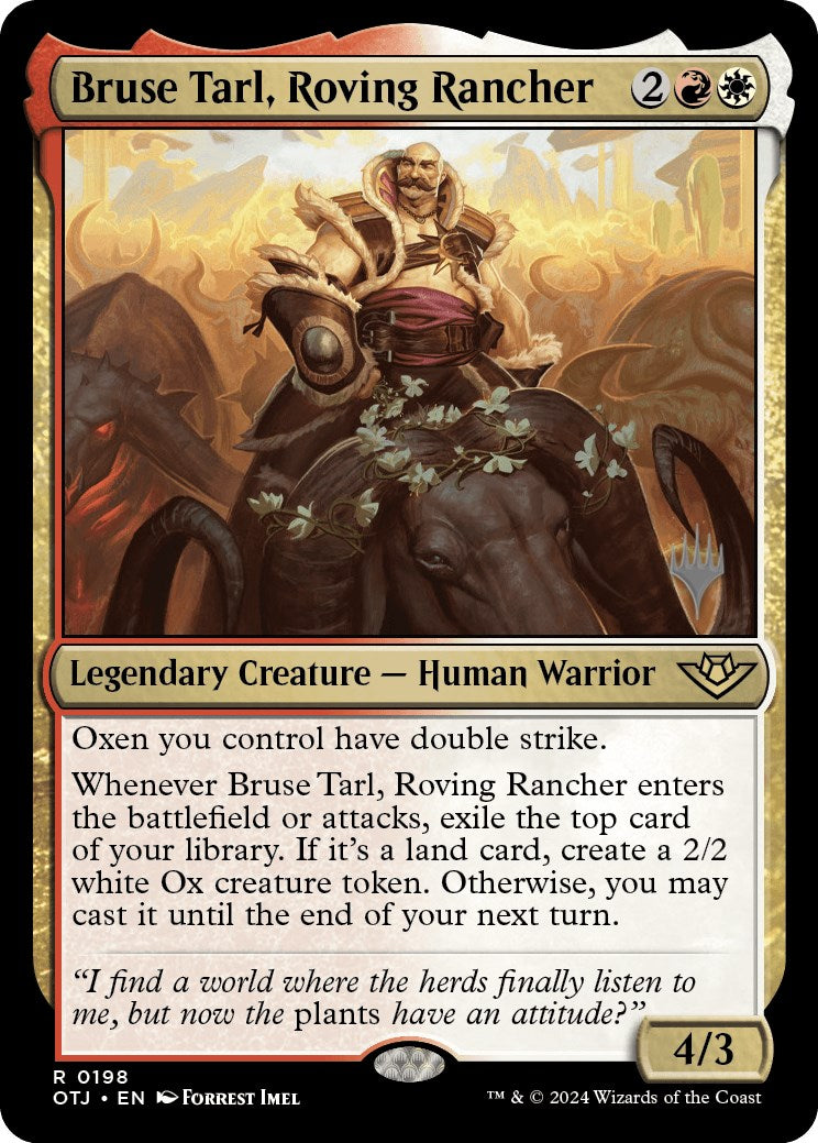 Bruse Tarl, Roving Rancher (Promo Pack) [Outlaws of Thunder Junction Promos] | Good Games Modbury