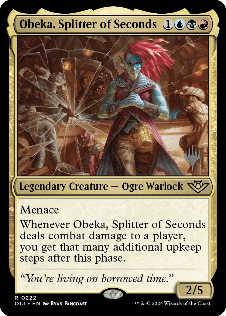 Obeka, Splitter of Seconds (Promo Pack) [Outlaws of Thunder Junction Promos] | Good Games Modbury