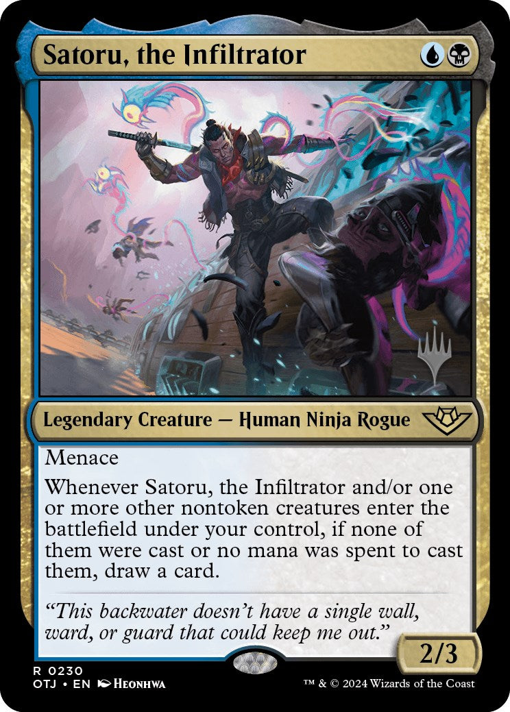 Satoru, the Infiltrator (Promo Pack) [Outlaws of Thunder Junction Promos] | Good Games Modbury