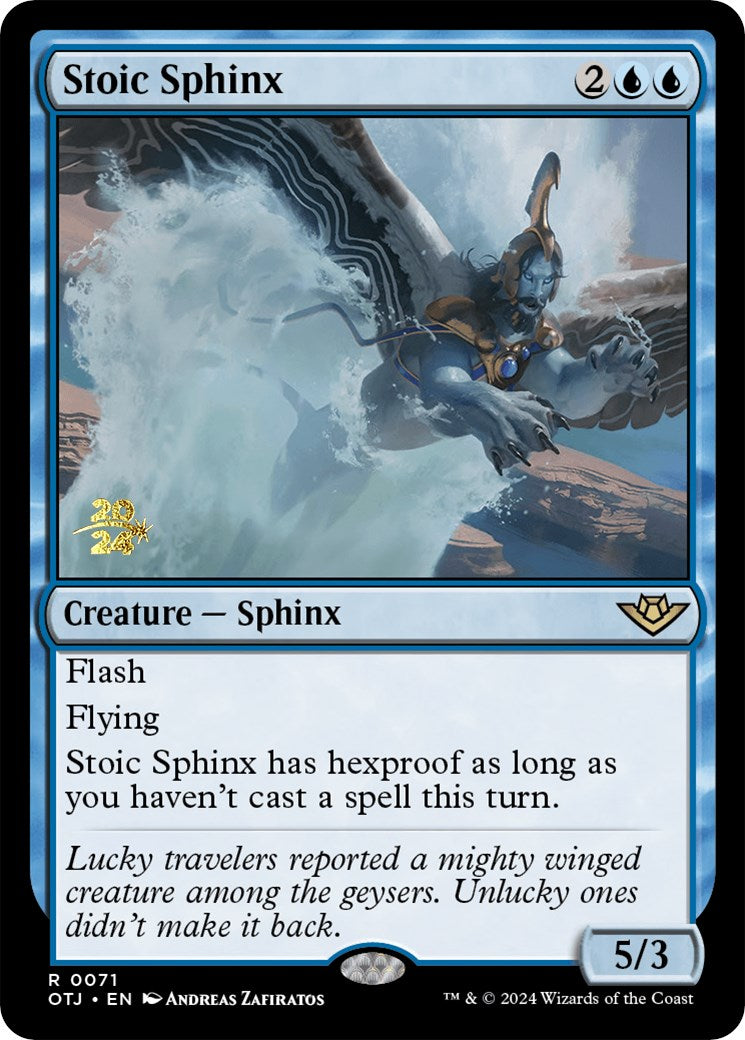 Stoic Sphinx [Outlaws of Thunder Junction Prerelease Promos] | Good Games Modbury