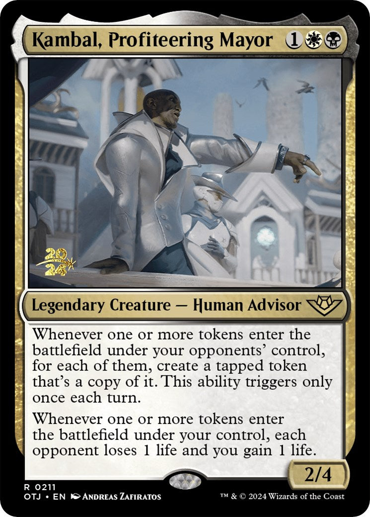 Kambal, Profiteering Mayor [Outlaws of Thunder Junction Prerelease Promos] | Good Games Modbury