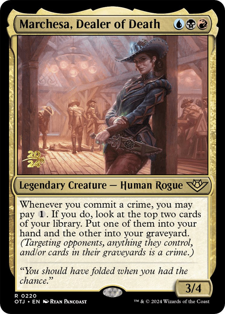 Marchesa, Dealer of Death [Outlaws of Thunder Junction Prerelease Promos] | Good Games Modbury