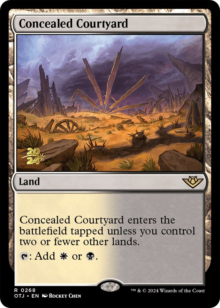 Concealed Courtyard (OTJ) [Outlaws of Thunder Junction Prerelease Promos] | Good Games Modbury