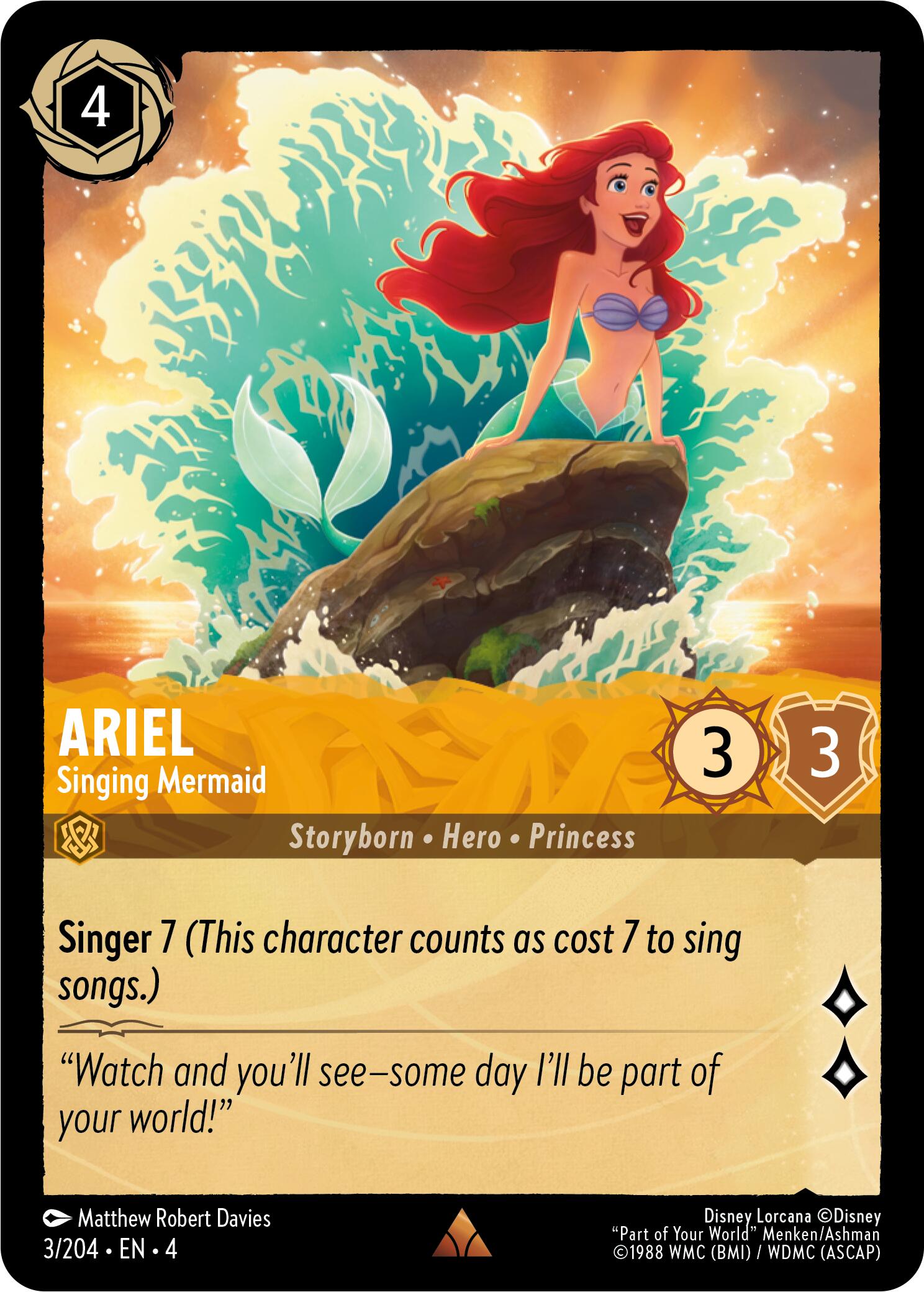 Ariel - Singing Mermaid (3/204) [Ursula's Return] | Good Games Modbury