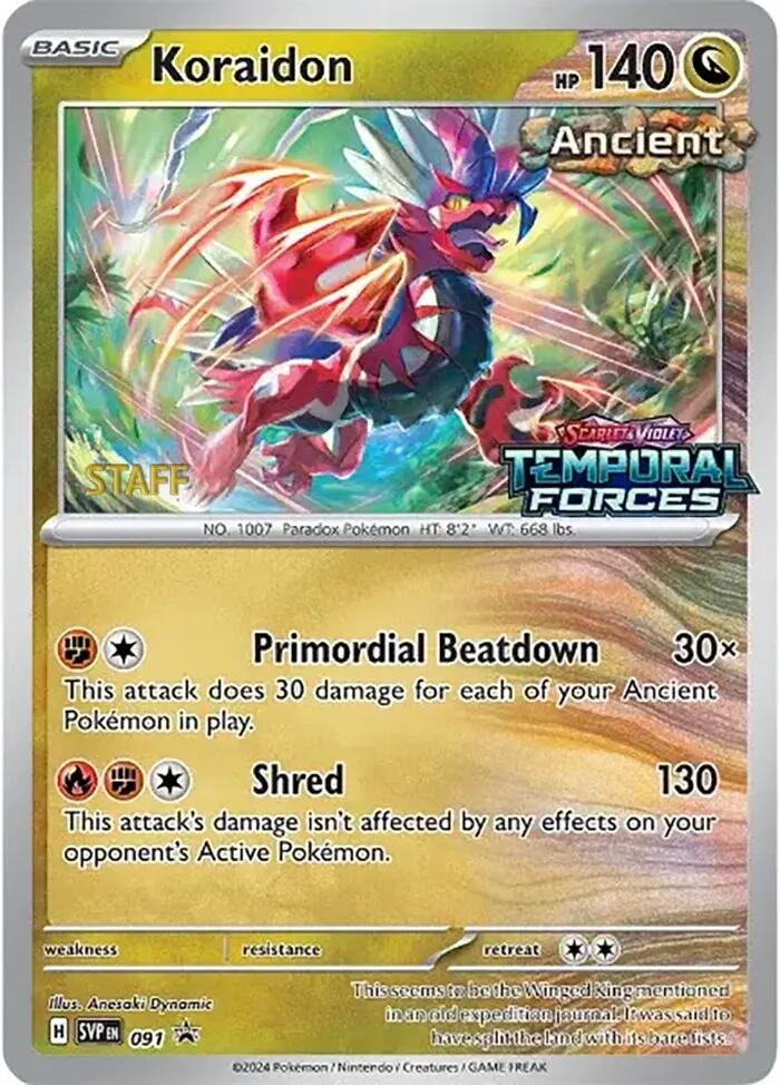 Koraidon (091) (Stamped) (Staff) [Scarlet & Violet: Black Star Promos] | Good Games Modbury