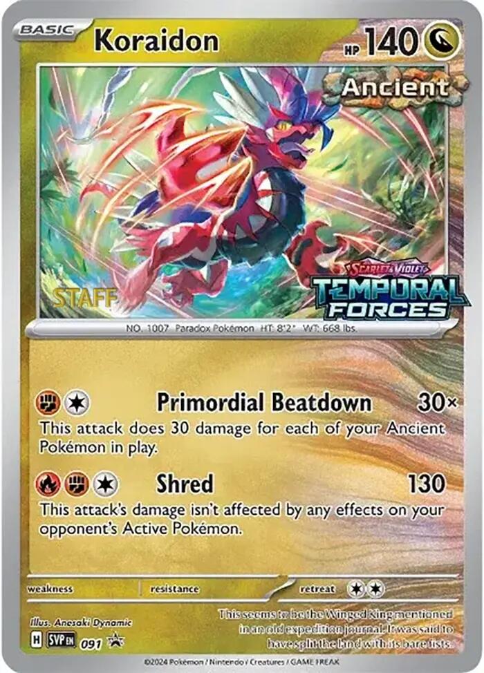 Koraidon (091) (Stamped) (Staff) [Scarlet & Violet: Black Star Promos] | Good Games Modbury