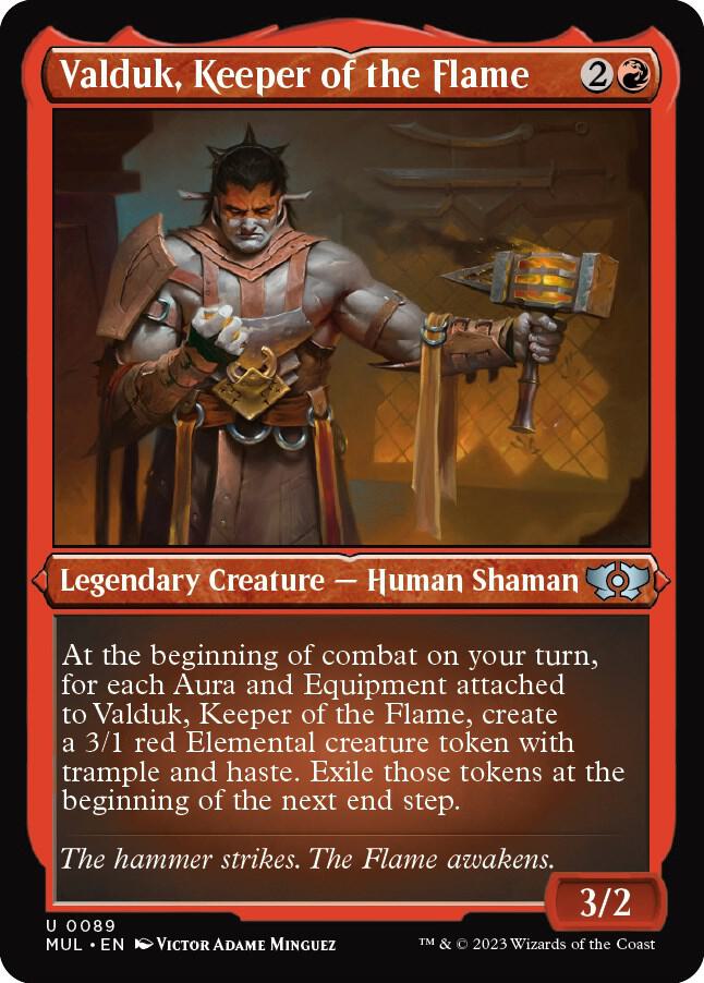 Valduk Keeper of the Flame Foil Etched 89 (March of the Machine: Multiverse Legends)  - Foil | Good Games Modbury