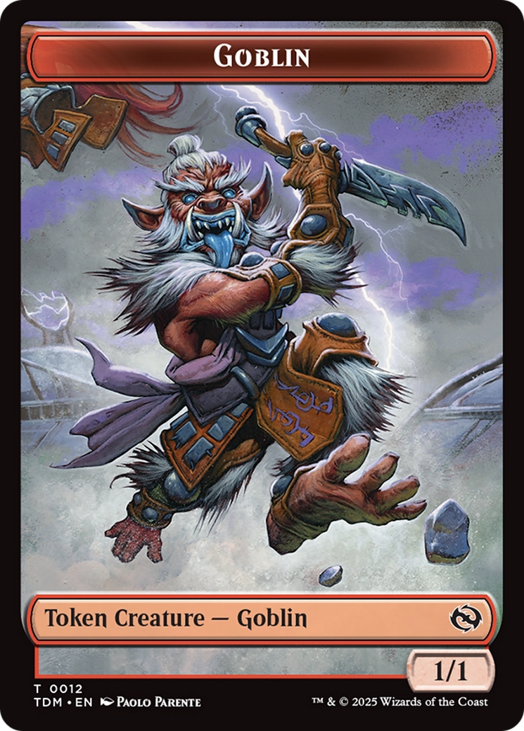 Goblin // Warrior Double-Sided Token [Tarkir: Dragonstorm Tokens] | Good Games Modbury