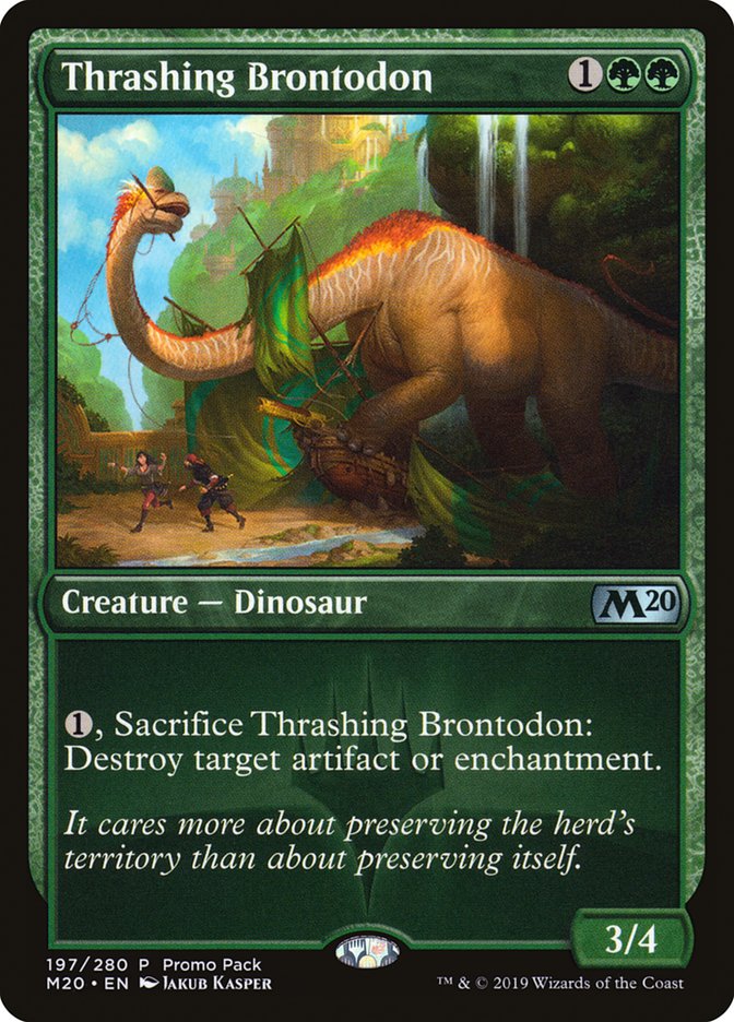 Thrashing Brontodon (Promo Pack) [Core Set 2020 Promos] | Good Games Modbury