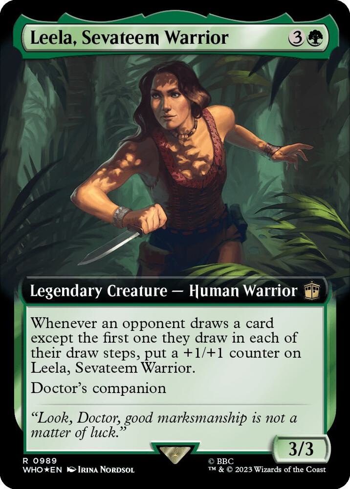Leela, Sevateem Warrior 989/331 (Universes Beyond: Doctor Who)  - Extended Art Surge Foil | Good Games Modbury