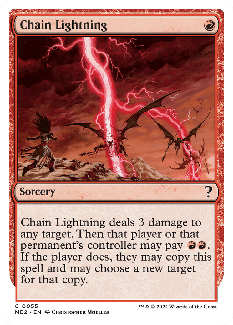 Chain Lightning (White Border) [Mystery Booster 2] | Good Games Modbury