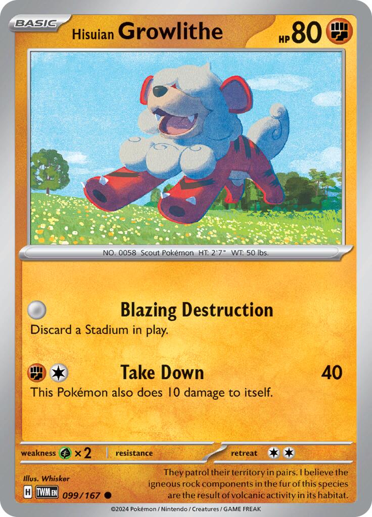 Hisuian Growlithe (099/167) [Scarlet & Violet: Twilight Masquerade] | Good Games Modbury