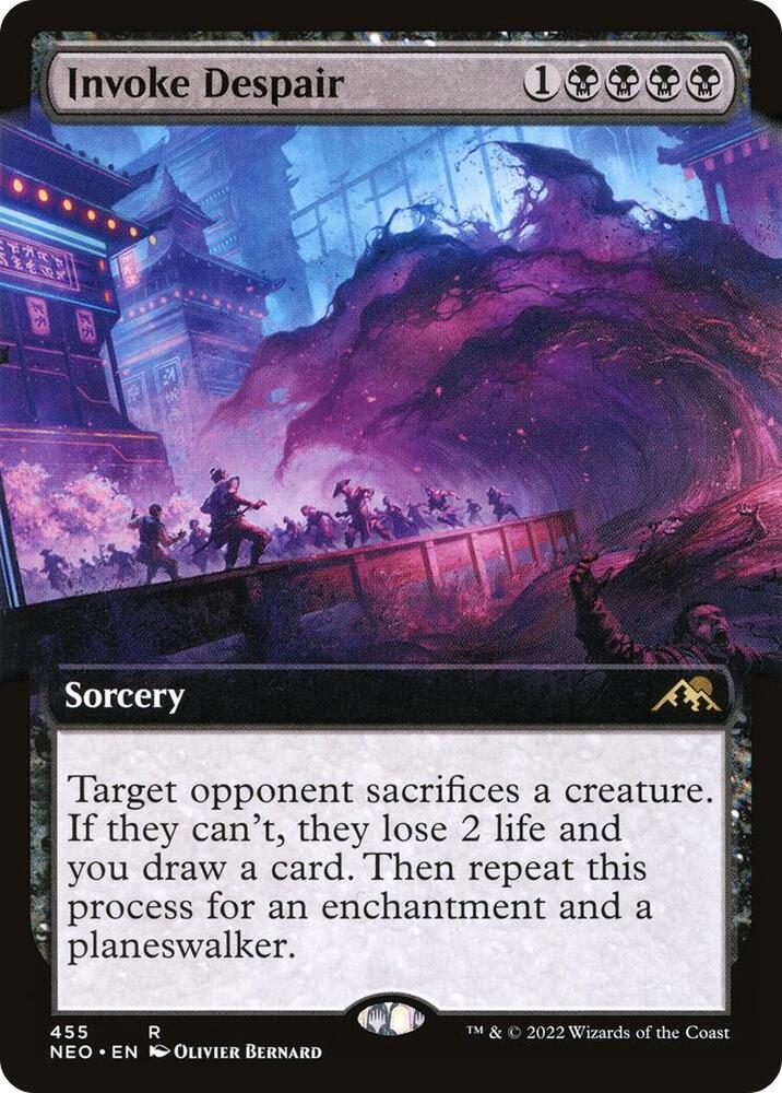 Invoke Despair 455/302 (Kamigawa: Neon Dynasty)  - Extended Art Foil | Good Games Modbury