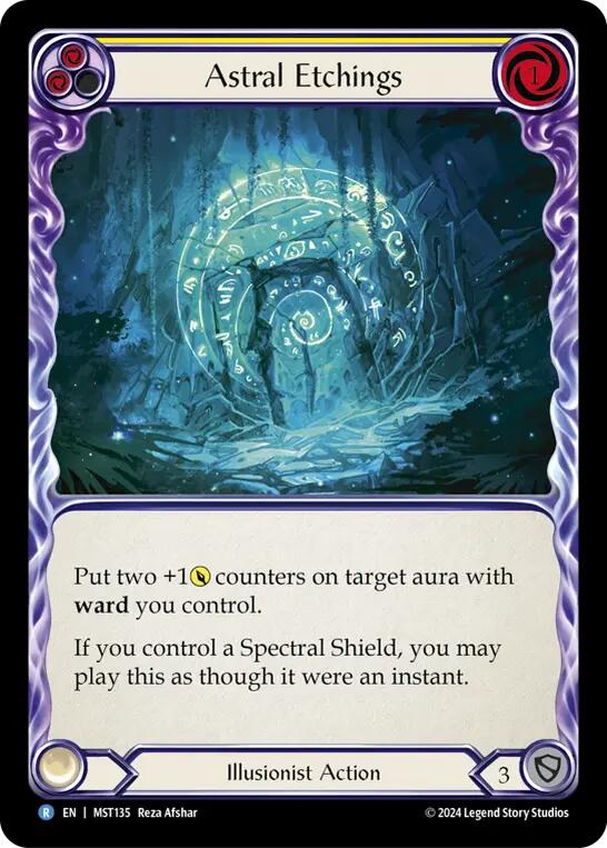 Astral Etchings (Yellow) [MST135] (Part the Mistveil)  Rainbow Foil | Good Games Modbury