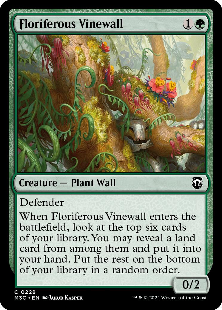 Floriferous Vinewall [Modern Horizons 3 Commander] | Good Games Modbury