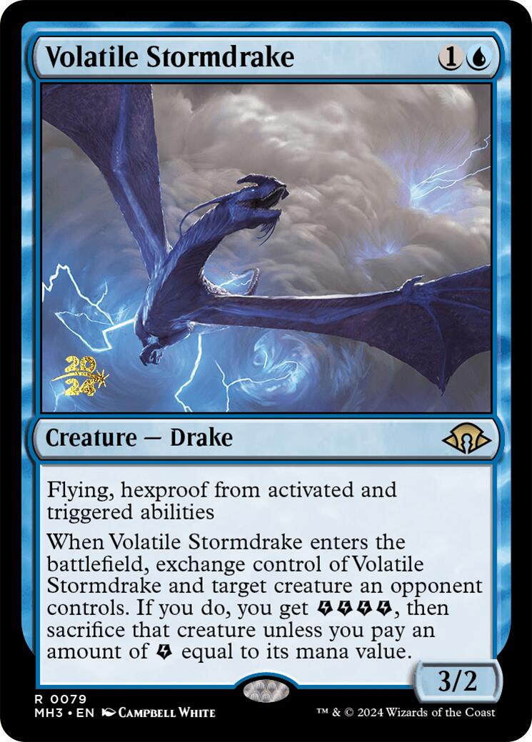 Volatile Stormdrake [Modern Horizons 3 Prerelese Promos] | Good Games Modbury