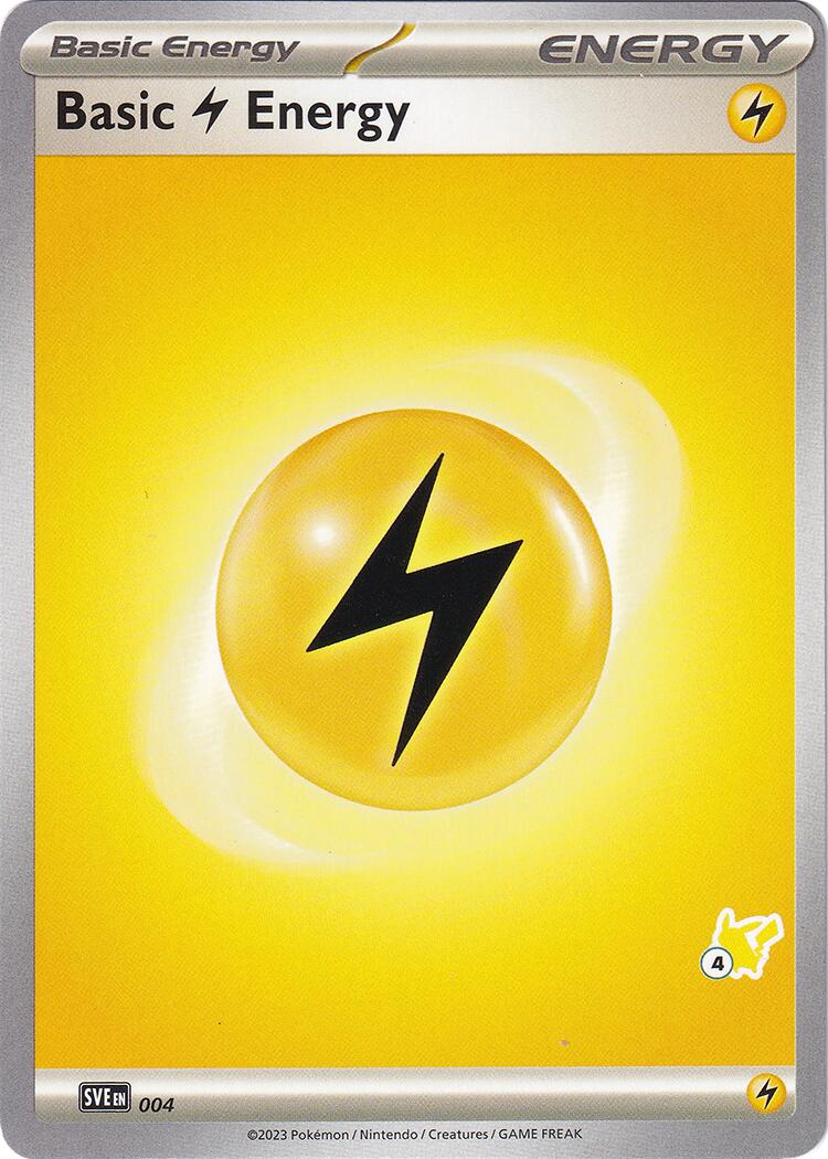 Basic Lightning Energy (004) (Pikachu Stamp #4) [Battle Academy 2024] | Good Games Modbury